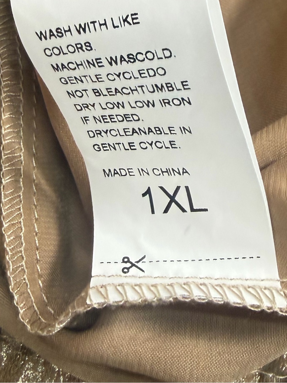 Metallic Gold Wide-Leg Women's Pants with Elastic Waist. Size 1X - Picture 5 of 9